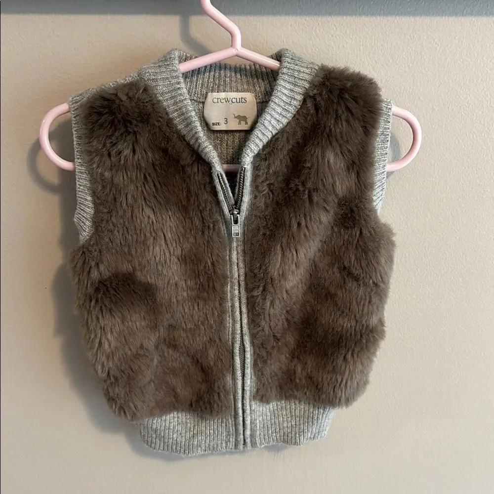 Crewcuts Gray Furry Vest size 3